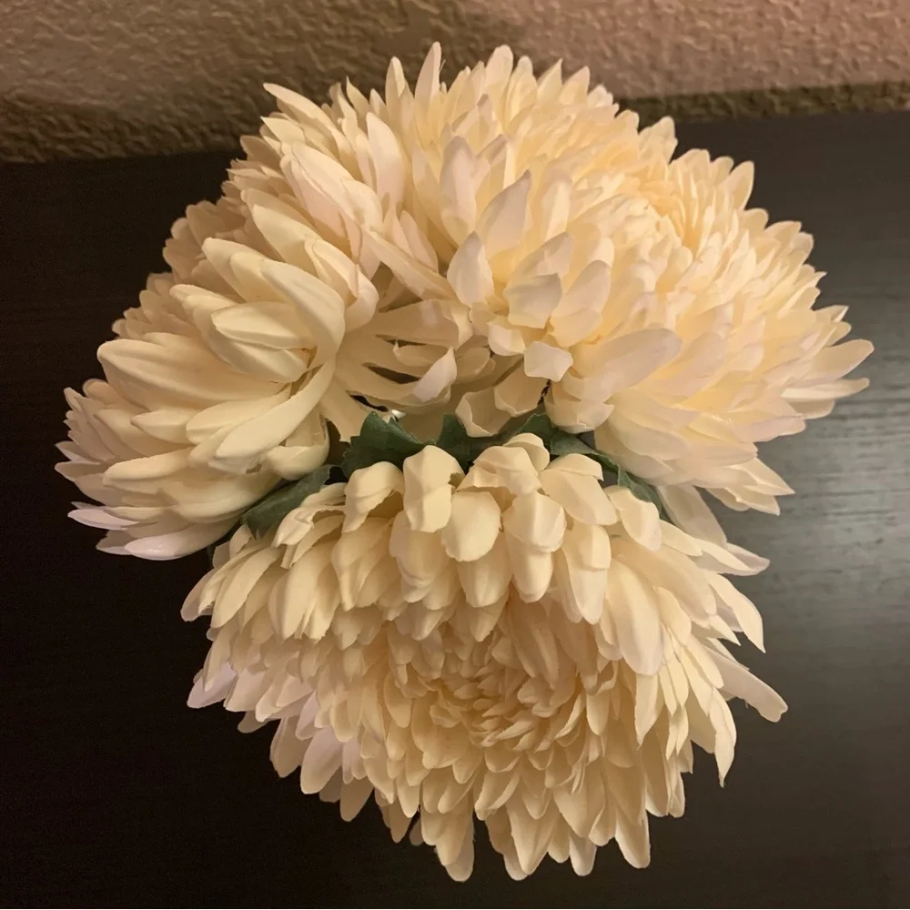 Beautiful glass hexagon faux floral vase